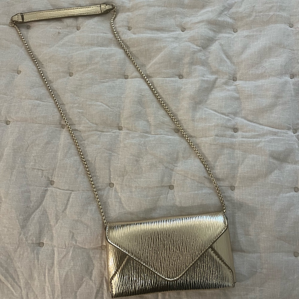 Zara metallic gold chain wallet purse